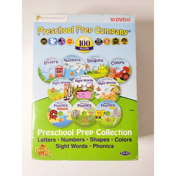 Preschool Prep Company 10-DVD Box Set –Letters, Numbers, Shapes, Colors and more - Picture 1 of 4